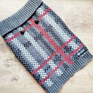 AKC plaid turtleneck dog sweater size medium